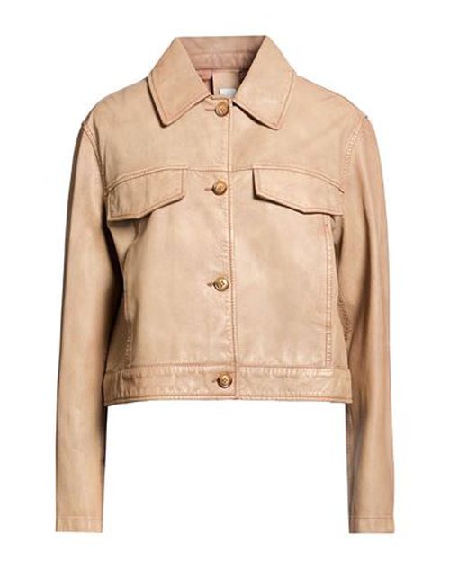 Woman Jacket Sand Size 6 Leather