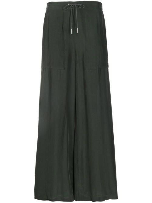Drawstring straight trousers - Green
