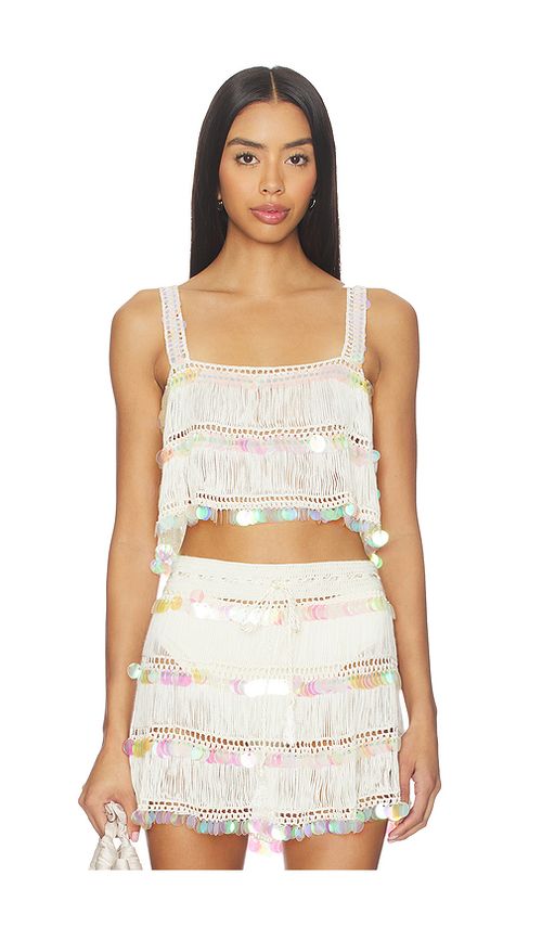 My Beachy Side Viola Hand-crocheted Top en Ivory. S. Also en