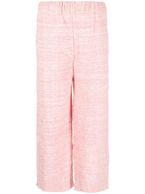 Marl-knit cropped trousers - Pink