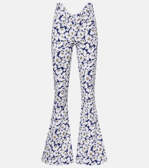 Floral flared jeans