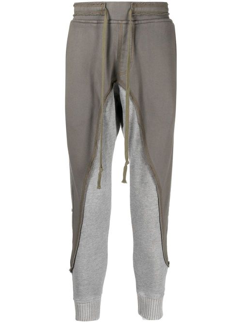 Patchwork drawstring trousers - Green