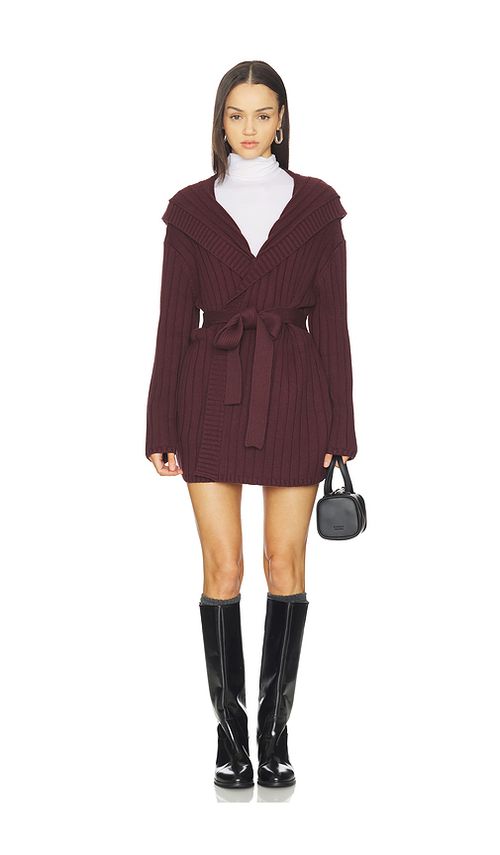 Lovers and Friends Sariah Wrap Cardigan in Burgundy. - XS also in L, M, S