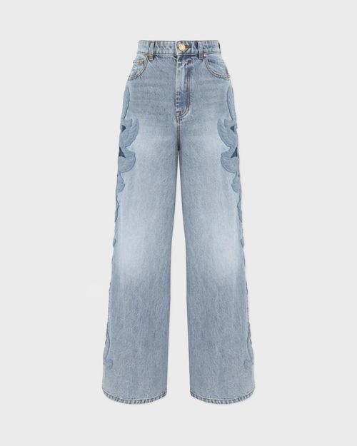 Zimmermann Jeans Alchemy Applique Relaxed Flare Blå/grön