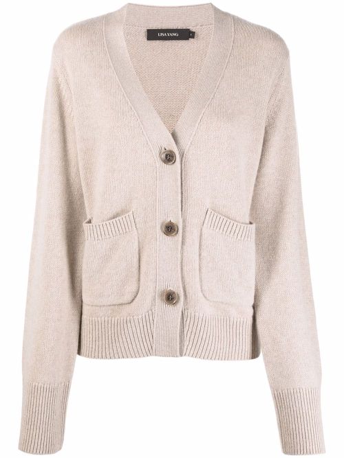 Button-down knit cardigan - Neutrals