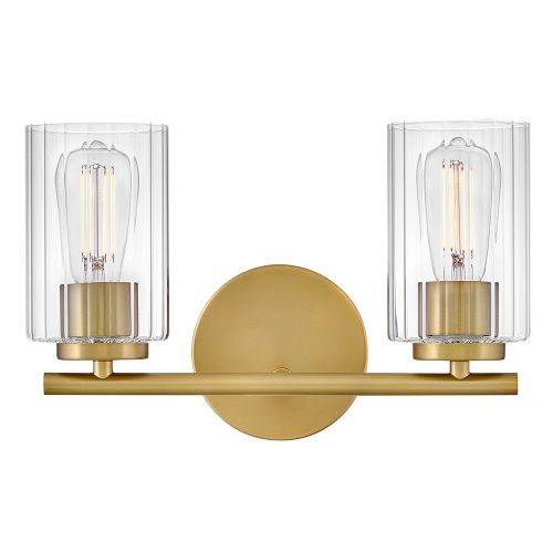 Lacquered Brass LED Bathroom Vanity Light from the Leta Collection