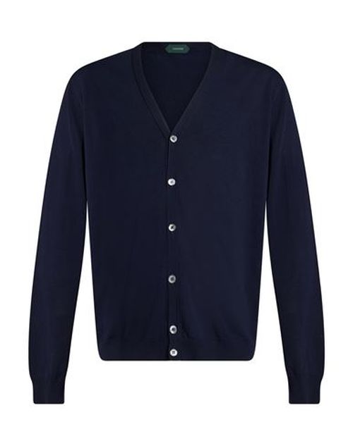 Man Cardigan Navy Size 46 Cotton
