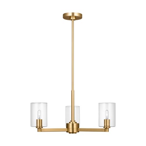 Satin Brass Chandelier from the Fullton Collection