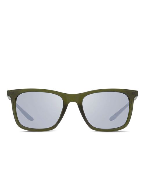 Rectangular metal-temple sunglasses - Green