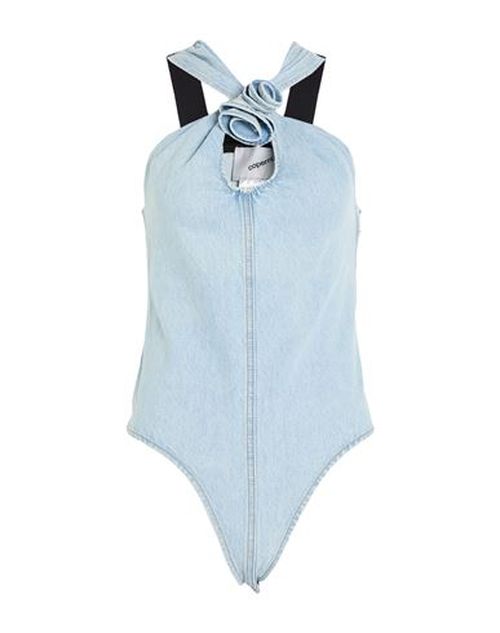 Woman Bodysuit Blue Size 10 Cotton