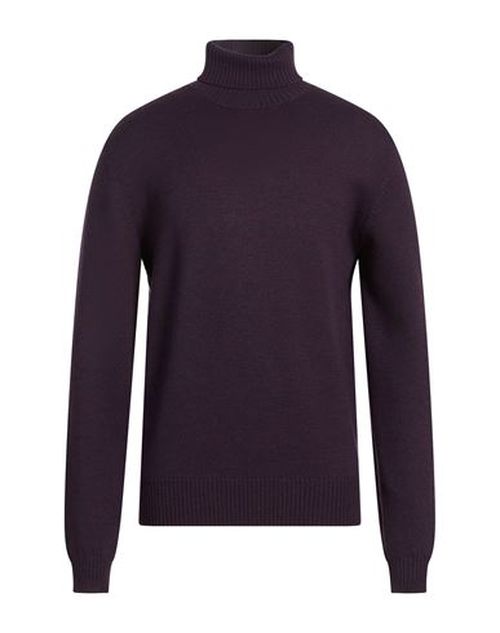 Man Turtleneck Plum Size 38 Merino Wool