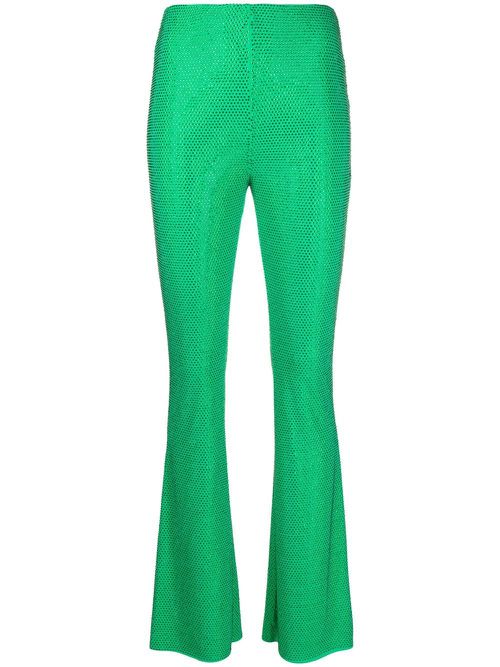 Remany embellished flared trousers - Green