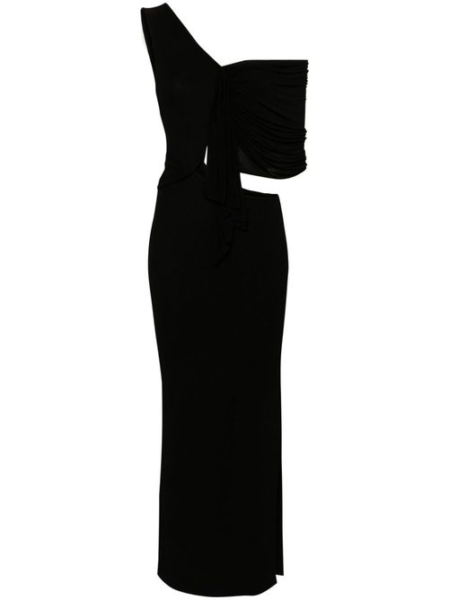 Draped halterneck maxi dress - Black