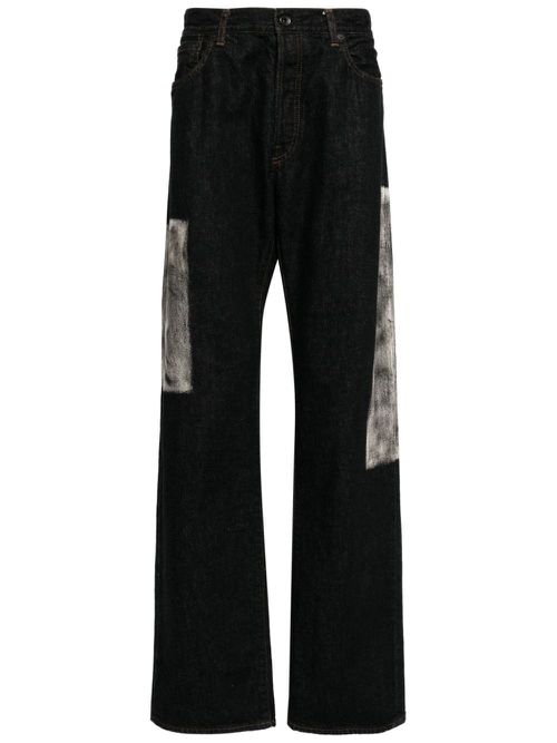 Panelled straight-leg jeans - Black