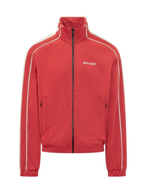 Red Solid Mock Collar Jacket