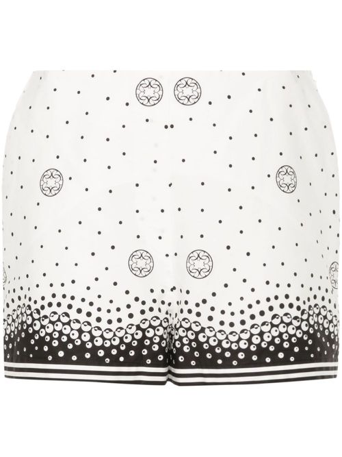 Monogram-print cotton shorts - White