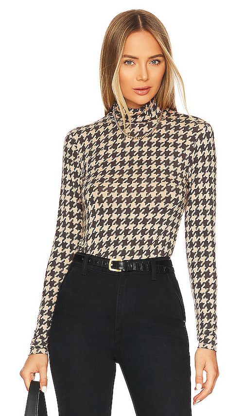 Sanctuary Slinky Mock Turtleneck Top en Cream,Brown.  XS. Also en