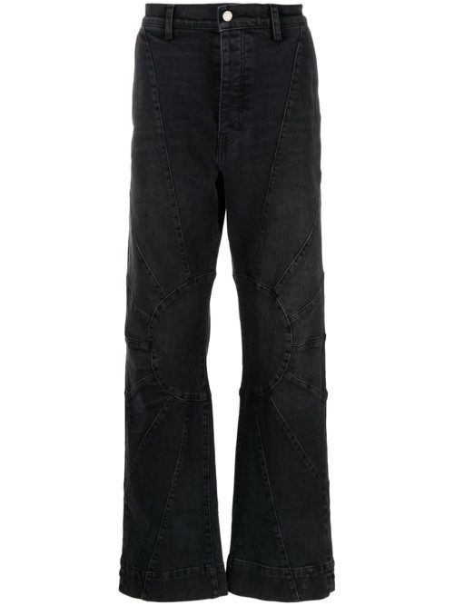 Straight-leg panelled jeans - Blue