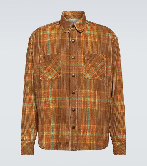 Checked cotton corduroy shirt