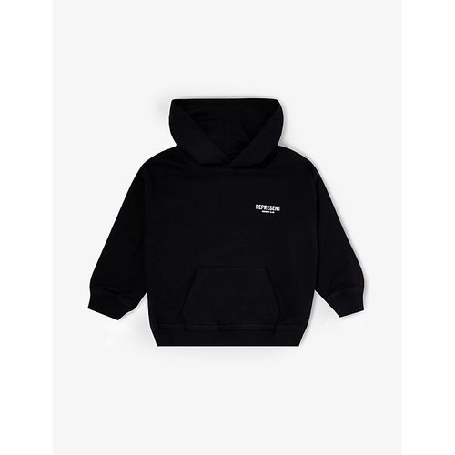 Boys Black Kids Logo-print Cotton-jersey Hoody 