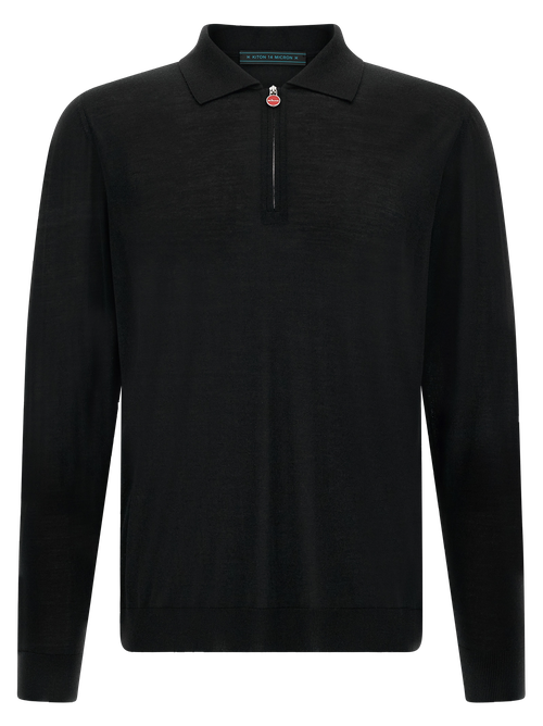 14 Micron Merino Wool Polo Shirt — Black
