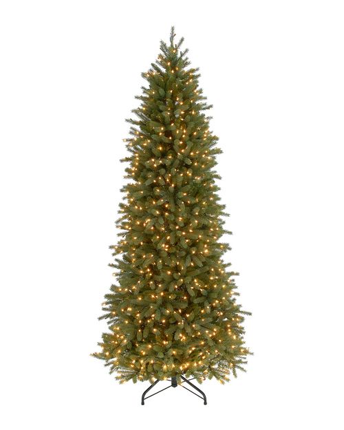6.5Ft Feel Real Jersey Fraser Pencil Slim Fir Tree With 550 Clear Lights