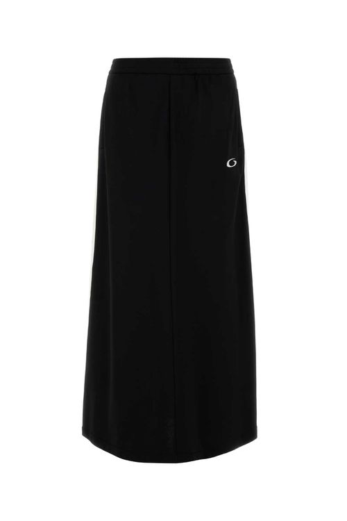 Black Nylon Blend Skirt