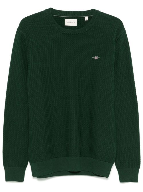Waffle-knit sweater - Green