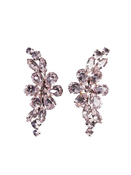 Floral Crystal earrings - Pink