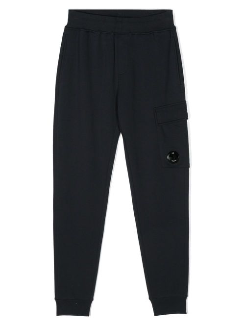 Lens-appliqué track pants - Blue
