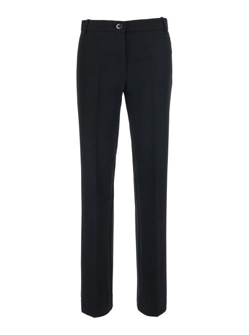 Crepe Poly-Viscose Trousers — Black