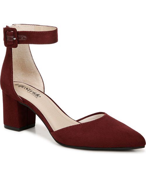 Admire Ankle Strap Dress Pumps - California Wine Fabric