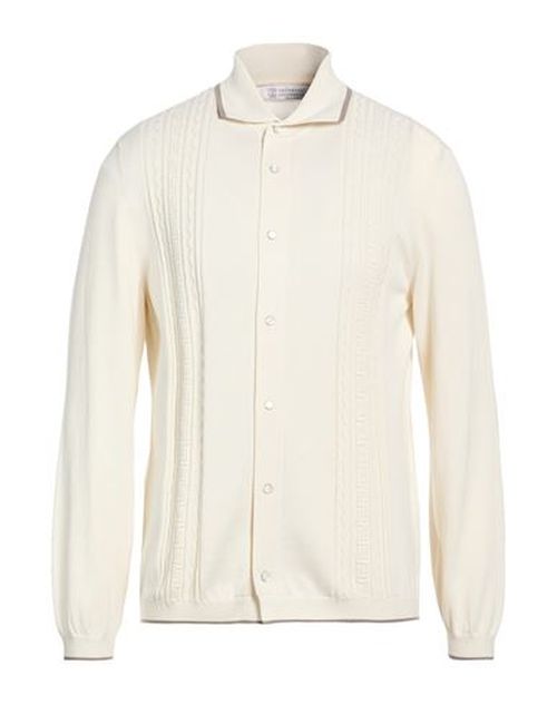 Man Cardigan Cream Size 40 Cotton