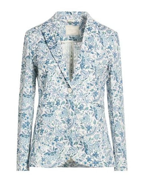 Woman Blazer White Size 6 Cotton, Elastane