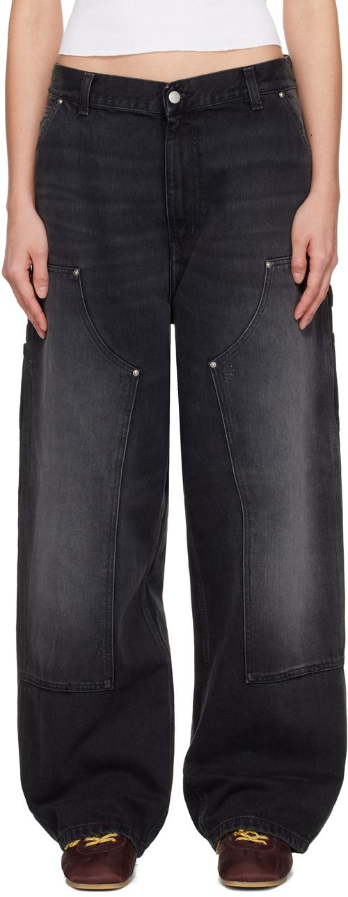 Black Brandon Double Knee Jeans