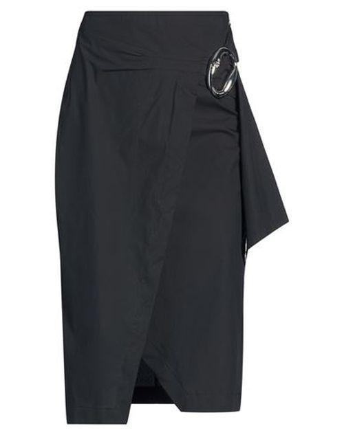 Woman Midi skirt Black Size 2 Cotton, Polyamide, Elastane