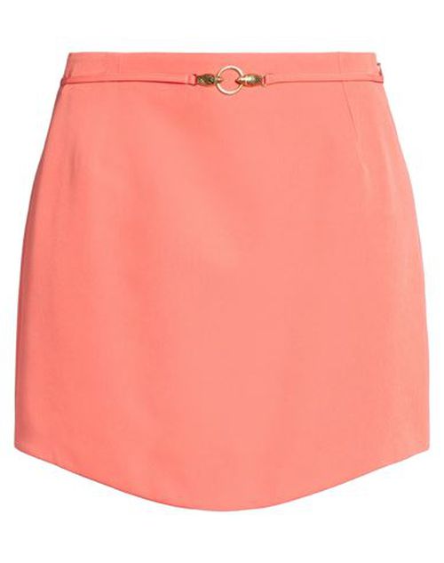 Woman Mini skirt Orange Size 4 Polyester, Elastane