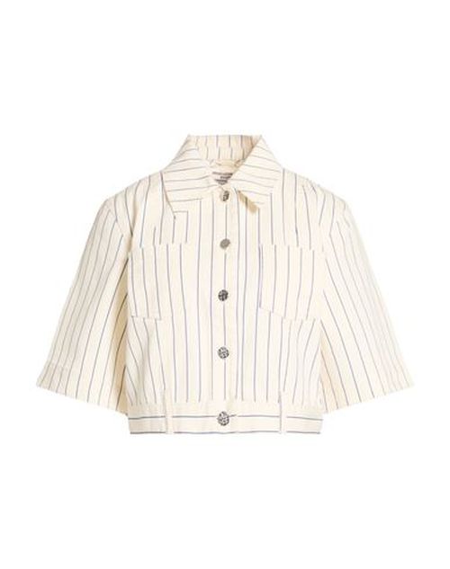 Woman Denim shirt Ivory Size 6 Organic cotton, Elastane