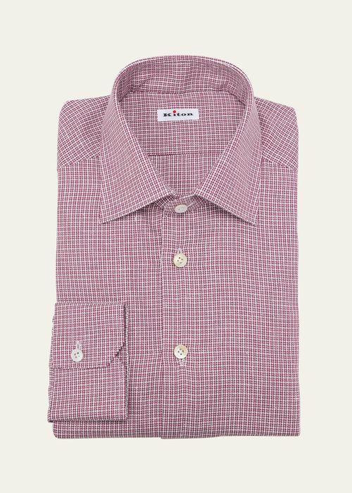 Men's Cotton Houndstooth Sport Shirt