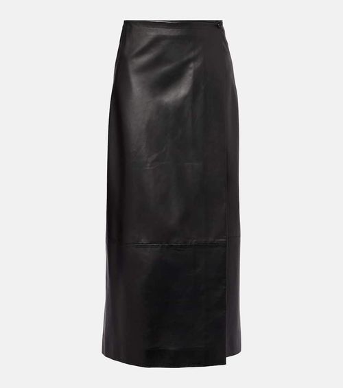 Quinn leather wrap skirt