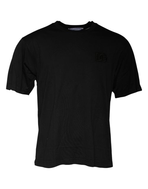 Cotton Crew Neck T-Shirt — Black
