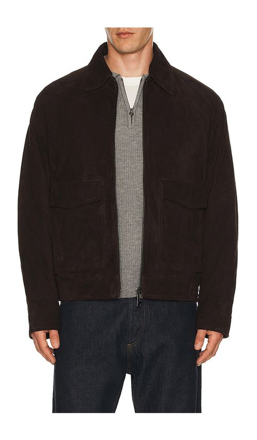 Theory Reece Aviator Bomber Jacket in Brownwood. M also in