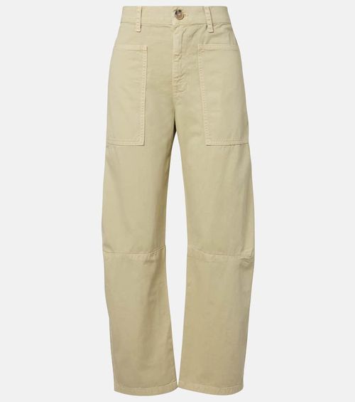 Brylie cotton twill barrel-leg pants