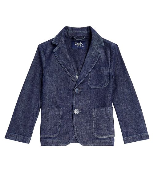 Single-breasted denim blazer