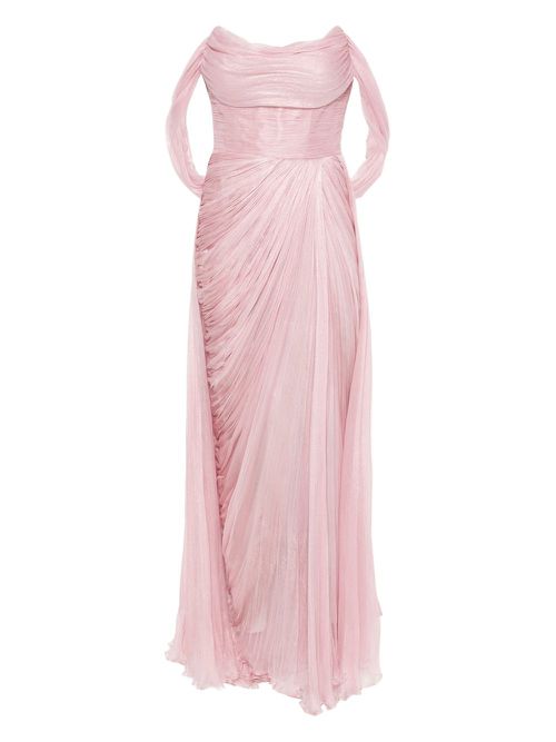 Raziel draped off-shoulder gown - Pink