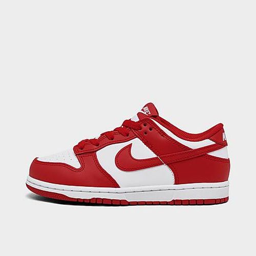 Little Kids Dunk Low Casual Shoes in White/University Red