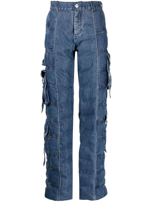 Brick Puffer padded jeans - Blue
