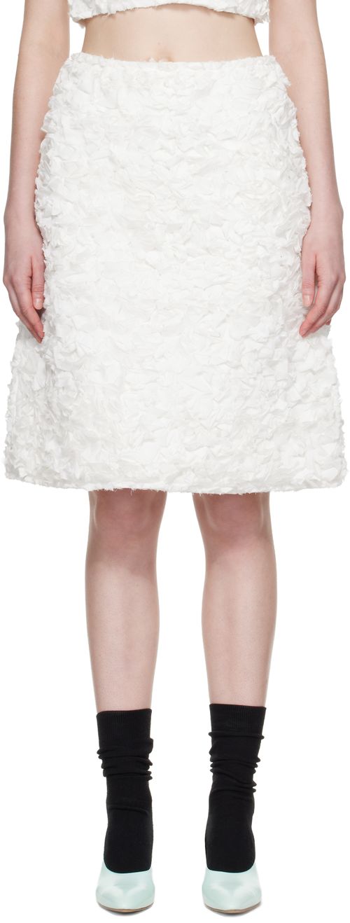 White A-Line Midi Skirt