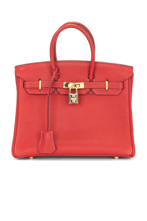 Hermes Hermes Togo Birkin 25 Retourne Handbag in Rouge Vif - Red. a