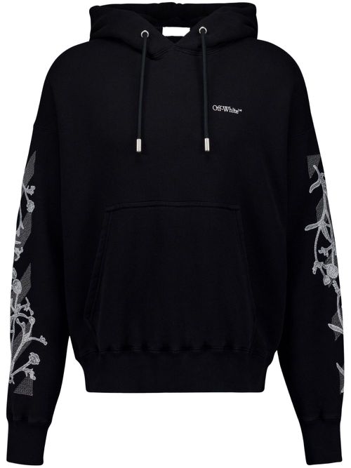 Floral-print hoodie - BLKWHT
